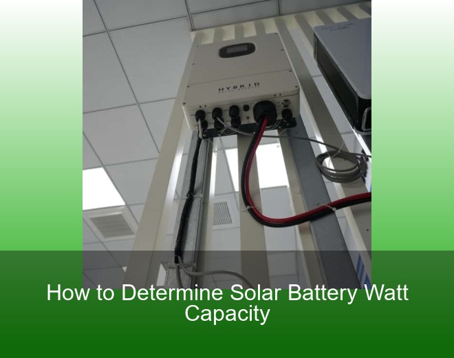 How to Determine Solar Battery Watt Capacity